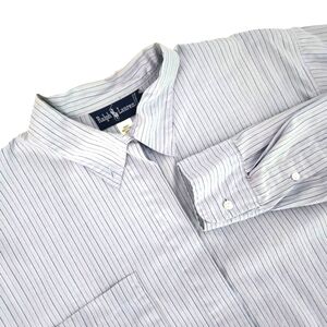 POLO RALPH LAUREN Blue Label Striped Cotton Loop-Collar Shirt women’s 10